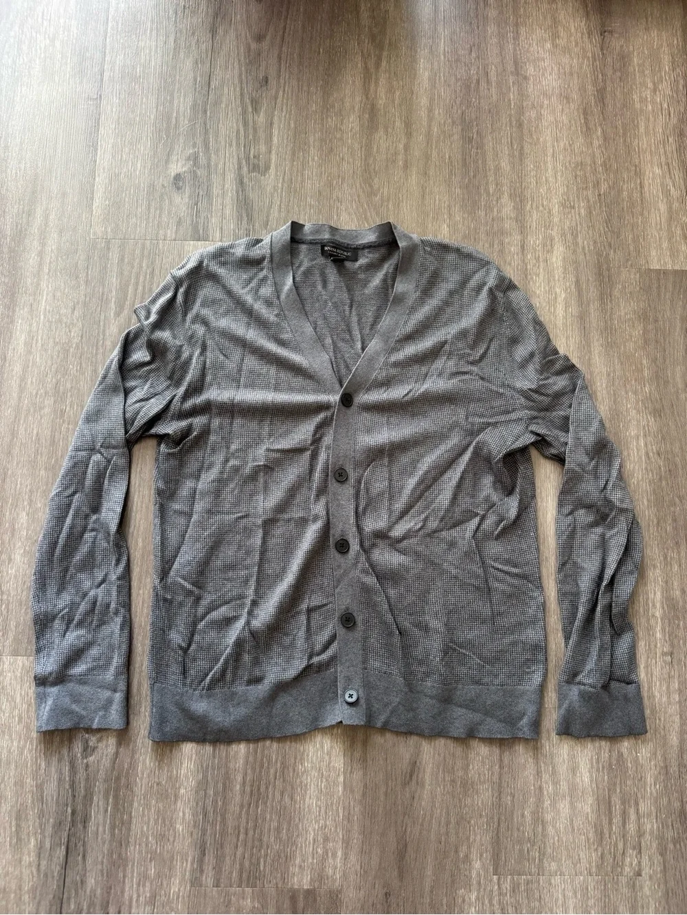 Banana Republic Men's Gray Button-Up V-Neck Cardigan
